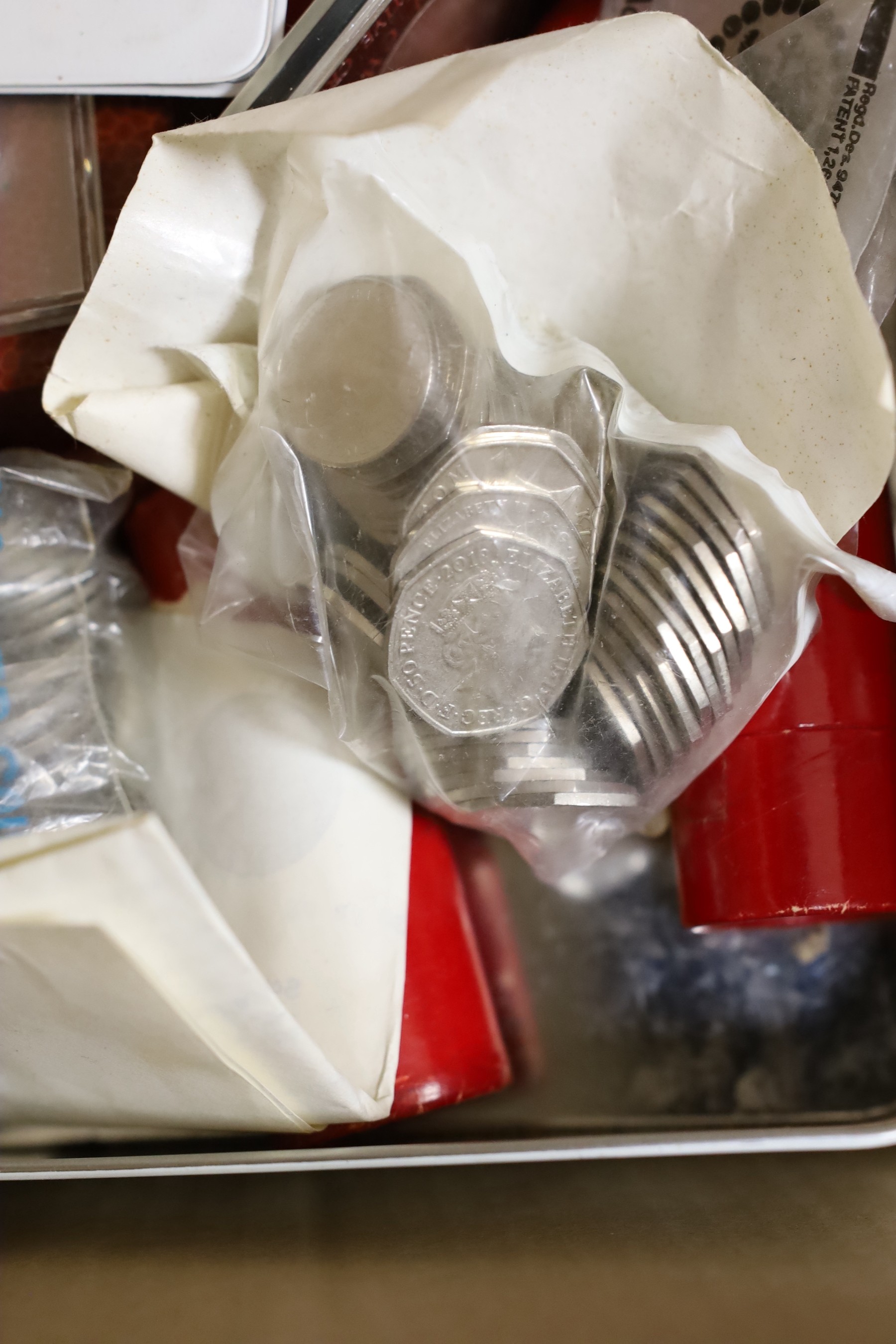 A large quantity of 20th century UK and world coins and banknotes, 3 boxes